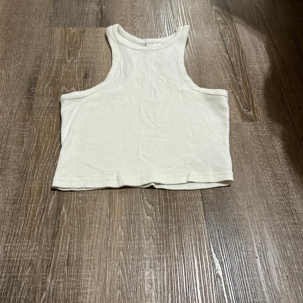 White Sleeveless Crop Top